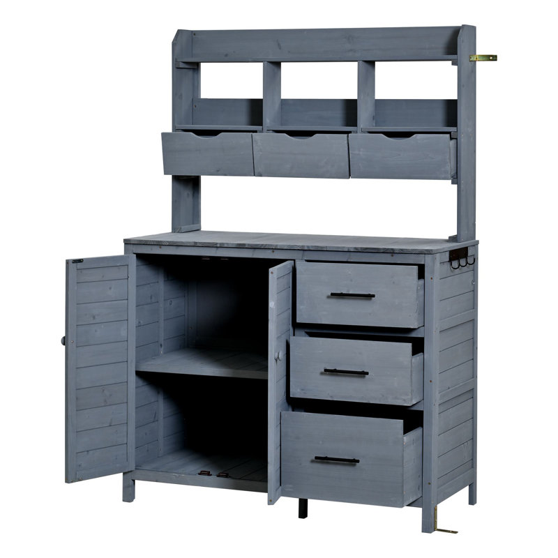 Îlot de cuisine 65 po, Gris