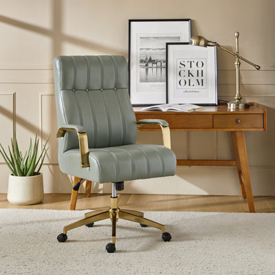 Leipzig 47" H Tufted Leather Executive Chair