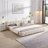 King Size Elegant Upholstered Bed With Checkerboard Design, Platform Bed with Headboard-1309995089-1309995095