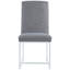 Chaises de salle à manger rembourrées gris moderne (2), haut dossier avec éléments linéaires, convient aux tables en verre / bois, 2 chaises contemporaines à la mode et pratiques, en tissu lisse, design, convient à diverses tables