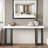 Modern Console Table With Geometric Design And Wood Legs-146855683
