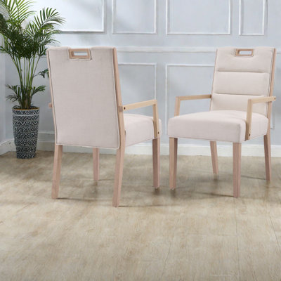 Upholstered Dining Chairs, Fabric And Rubber Wood, Modern Home Dining