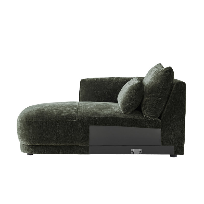 Left Arm Chaise, Forest Green
