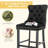 Velvet Upholstered Bar Stool with Button Tufted Back (Set of 4)-971639511