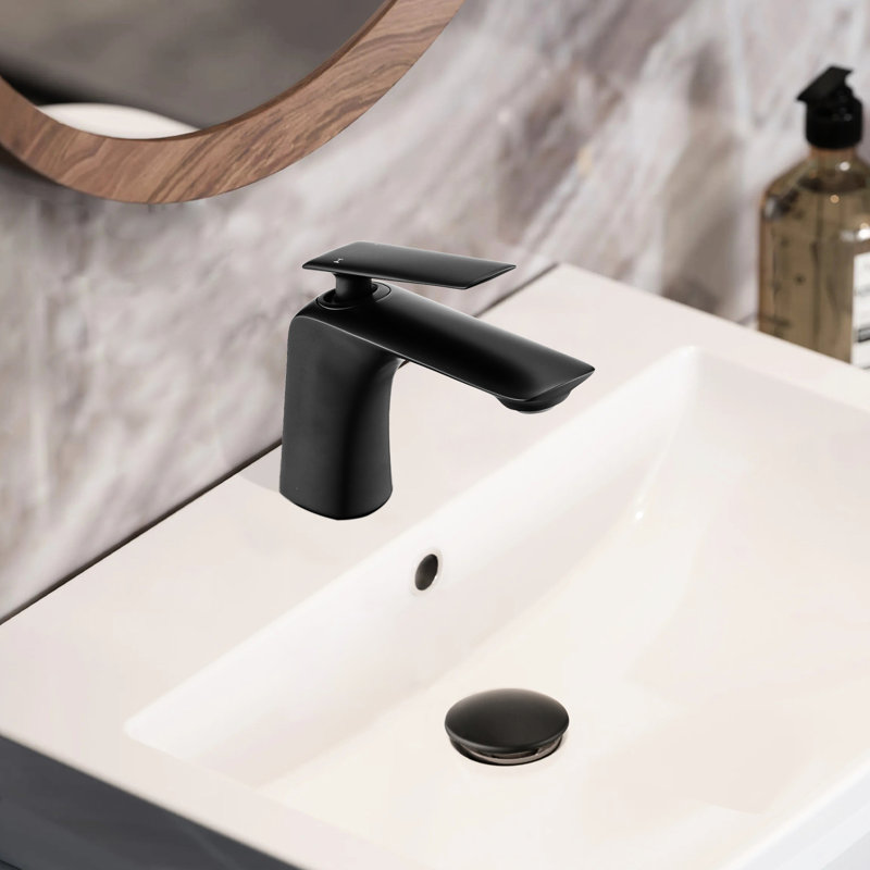 Robinet de salle de bain noir mat, robinet en laiton à poignée simple avec finition rouille pour lavabo et robinet de lavabo, armoire à température de trou