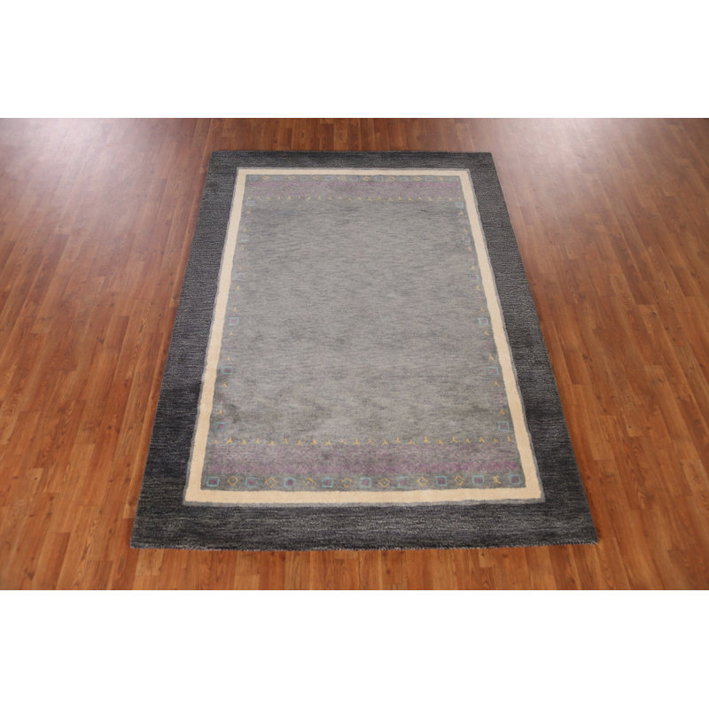 Tapis gris fait à la main Gabbeh
