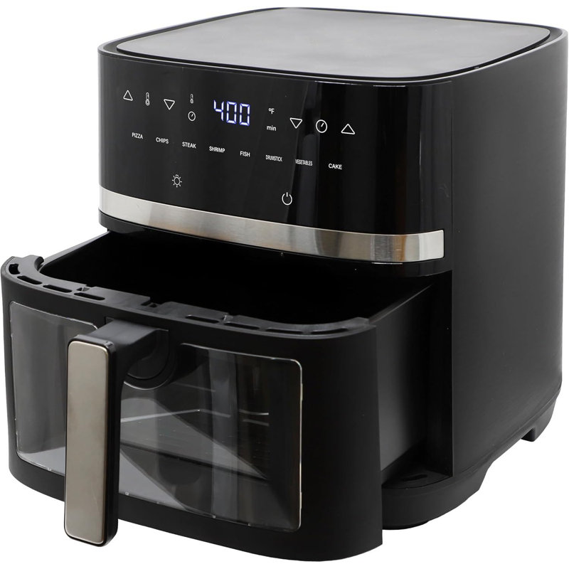 Friteuse électrique 8,5 pintes avec fenêtre transparente, noir - friture saine, grande capacité
