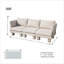 Ensemble de conversation modulaire d'extérieur à grain de bois en aluminium pour 5 personnes avec coussins beige Choi