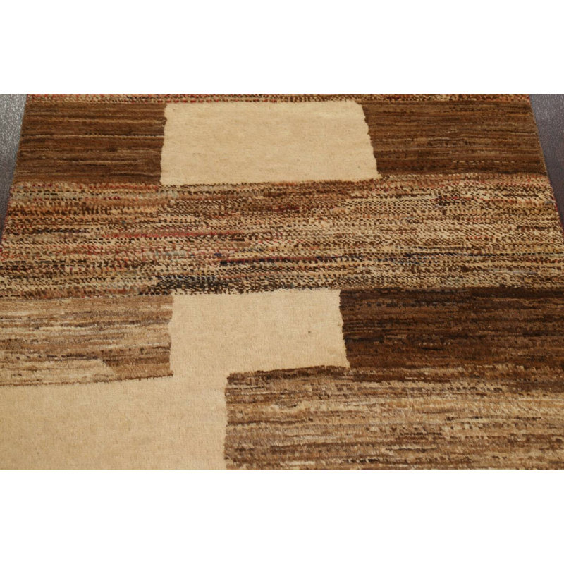 Tapis oriental en laine Gabbeh Kashkoli noué à la main 6 pi 8 po x 9 pi 8 po