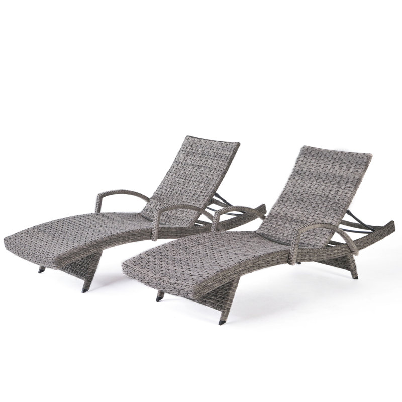 Grey Chaise Lounge With - Comfortable Patio Seating In Ideal For Lounging