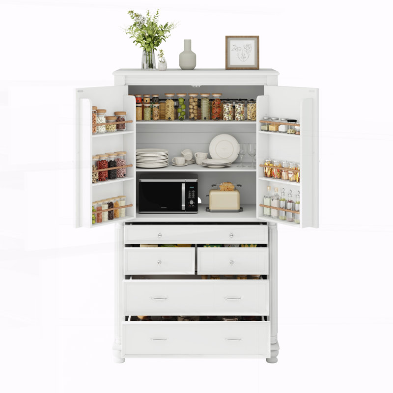 Accent Cabinet, Blanc / argenté
