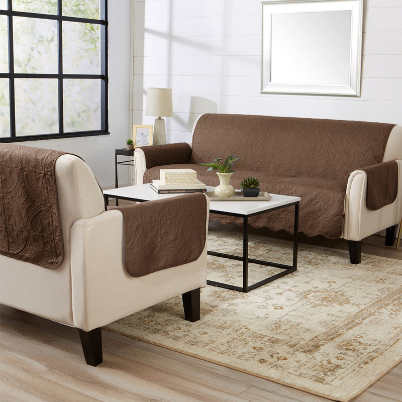 Housse réversible Medallion, Chocolat / Taupe