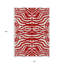 Tapis intérieur lavable 10 pi x 14 pi rouge à motif animalier