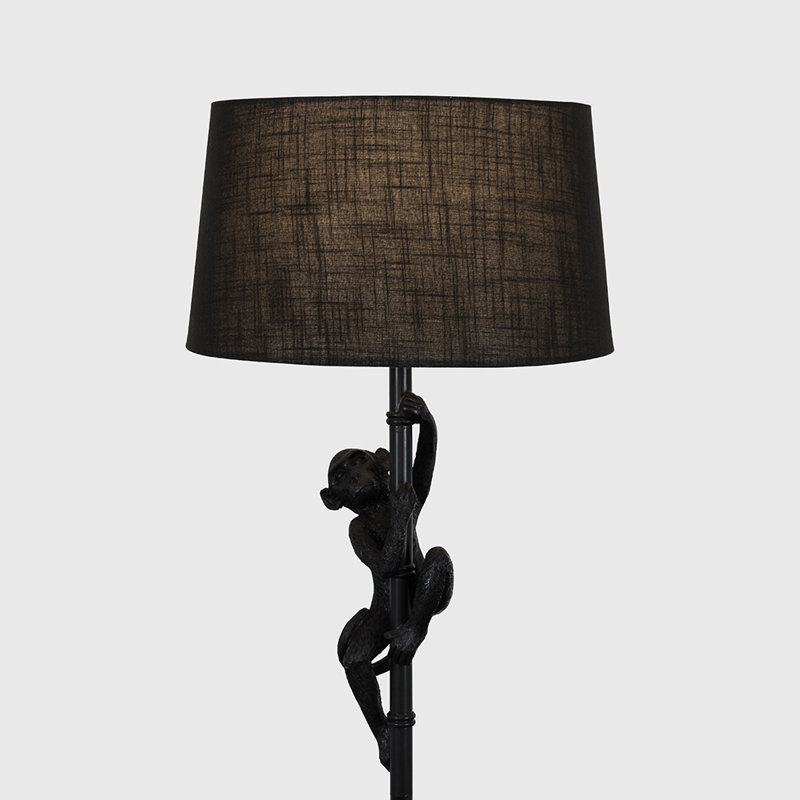 Meggan 150cm Traditional Floor Lamp, Black, Yes, Black