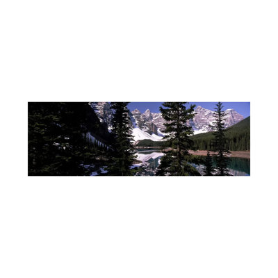 Lake In Front Of Mountains, Banff, Alberta, Canada by Panoramic Images - Wrapped Canvas Panoramic Print
