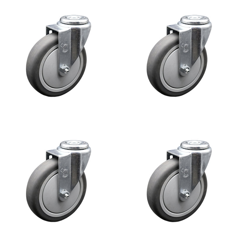 Roue pivotante en caoutchouc thermoplastique avec roulettes