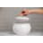 VIP Ceramic 8.5 in. White Container and Lid with Handle