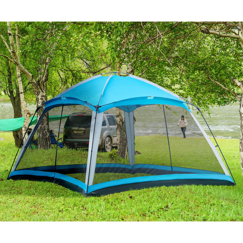 Tente de camping pour 8 personnes en bleu ciel - idéale pour la randonnée, la randonnée et les voyages.
