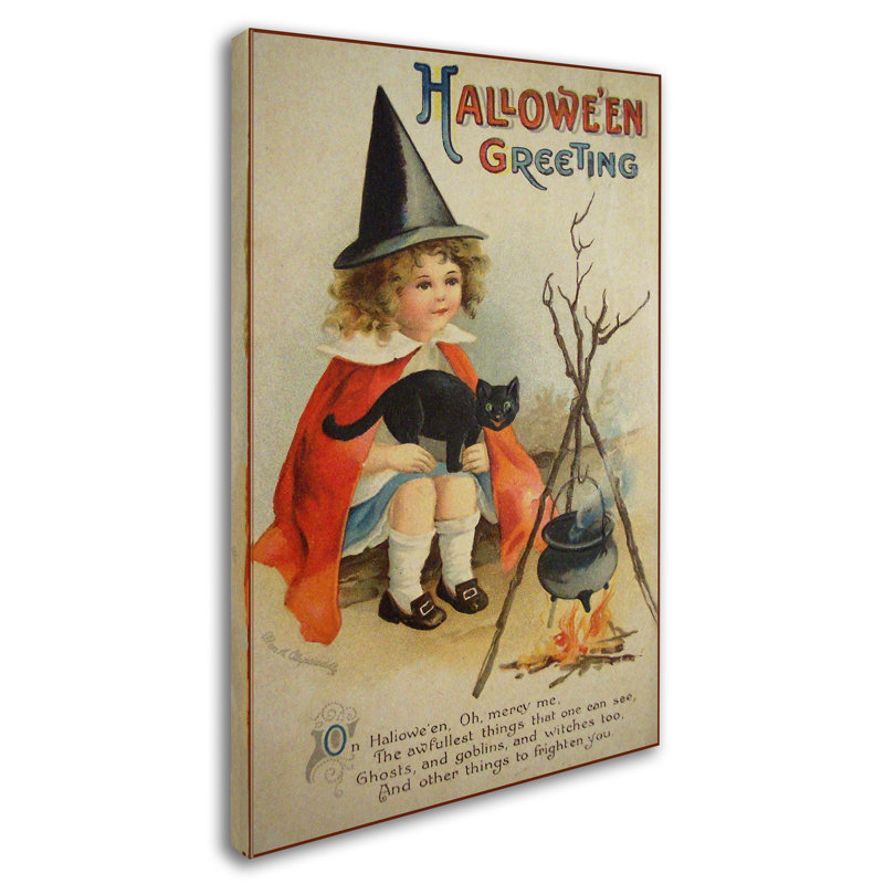 « halloween chaudron », reproduction d’impression sur toile tendue, H 24 po x l 16 po