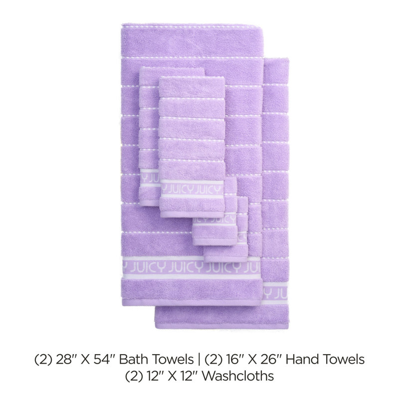 Juicy Couture Juicy Couture Luxurious Plush Stripe 6 Piece Premium Bath Towel Set