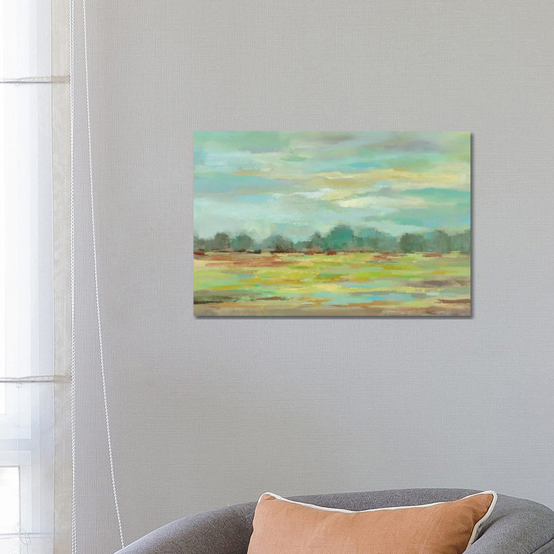 Teal Forest by Silvia Vassileva - Wrapped Canvas Painting, 66.04 cm H x 45.72 cm W x 1.91 cm D