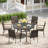 6-Person Patio Dining Set with Metal Round Dining Table and 6 Rattan Armrest Dining Chairs-1997831163