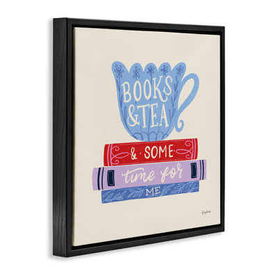 Cadre flottant avec livres «Tea Time For Me» par Becky Thorns