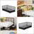 Corner Twin Daybed with Storage Drawers & LED Light - Black Metal Platform Bed Frame for Small Spaces