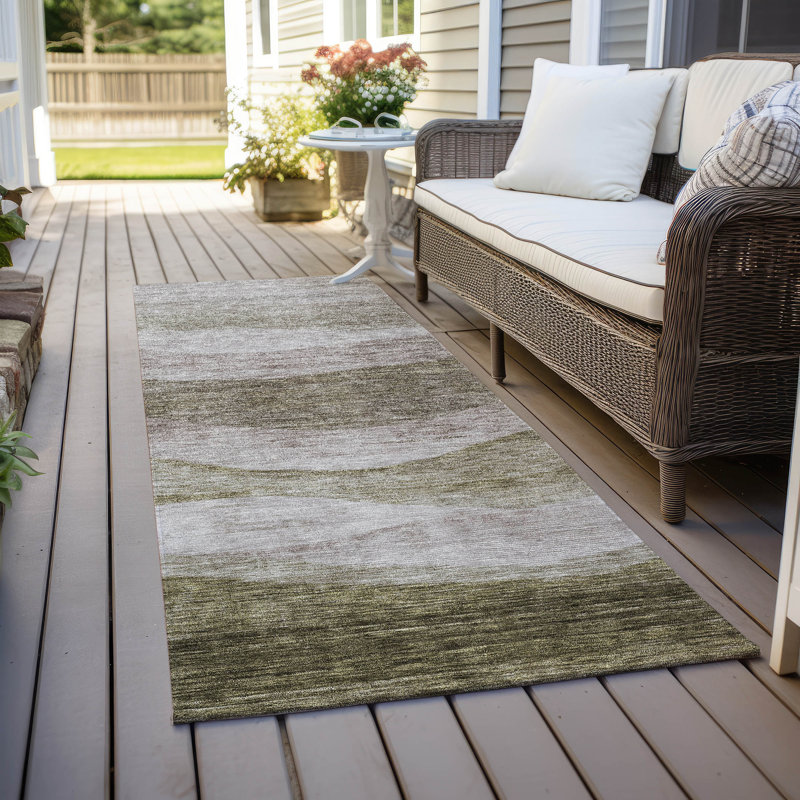 Tapis intérieur / extérieur brun Louisa , 2'3" x 7'6"