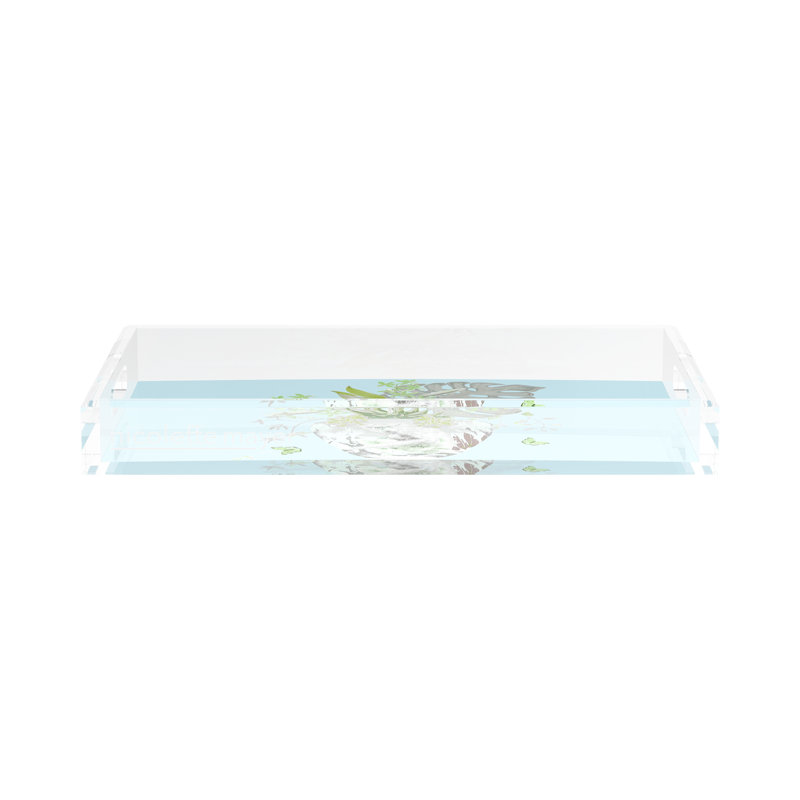 Monkey Large Jungle Acrylic Rectangle Decorative Tray, 17"W x 10.5"D x 2"H, Chocolate Lime