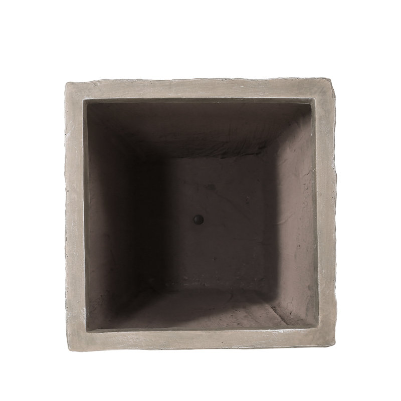 Planter - Lightweight Concrete Construction, 16.14" W X D 31" H, Natural Stone Appearance For Garden Enchantment, No Assembly Needed Porch,