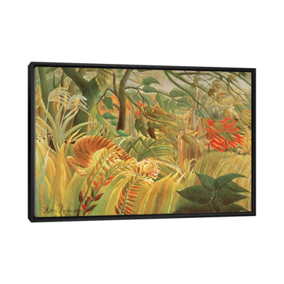 Tigre dans une tempête tropicale - Surpris!, 1891, reproduction d'art sur toile tendue