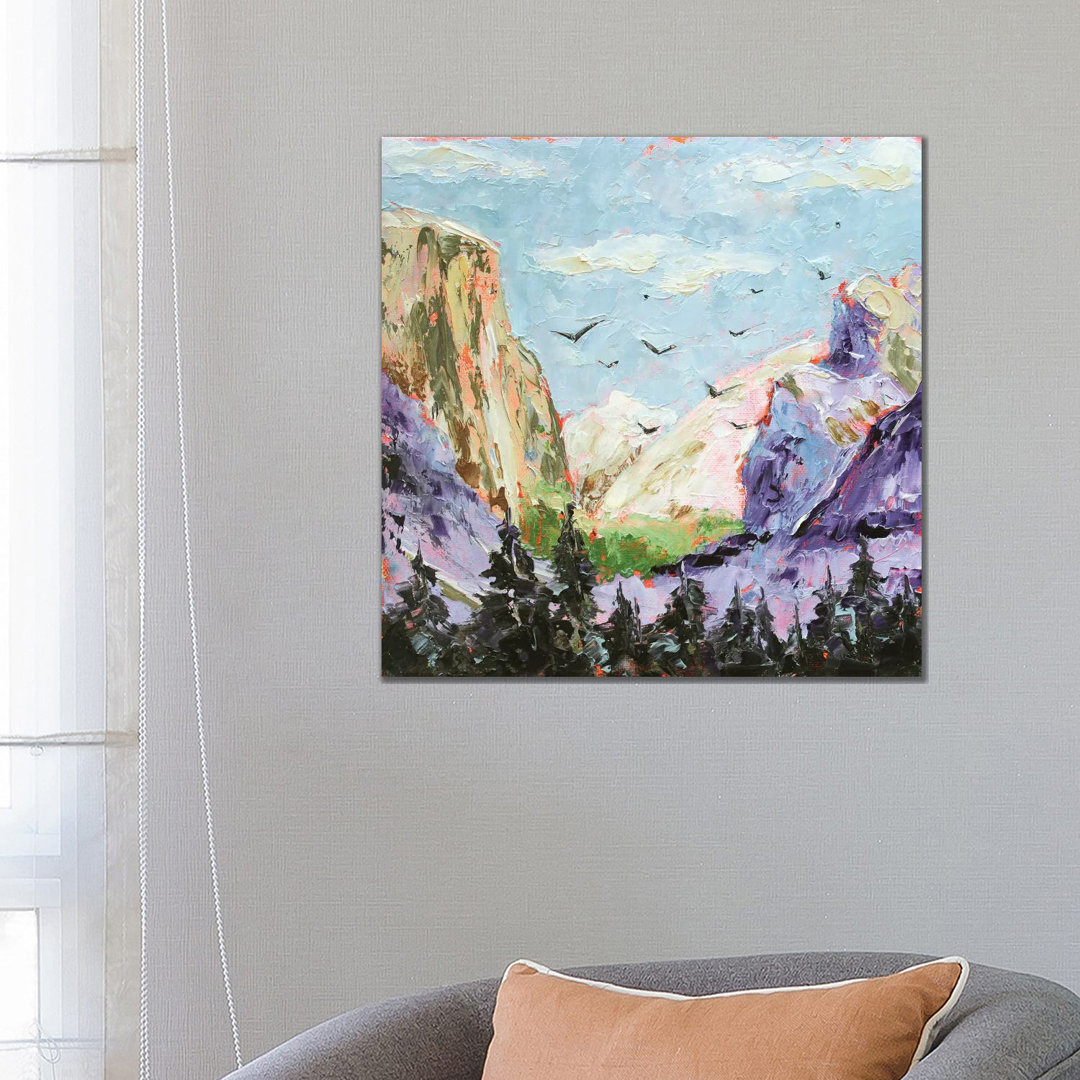 Purple Mountains von Alexandra Jagoda - Galerie-verpackte Leinwand Giclée auf Leinwand