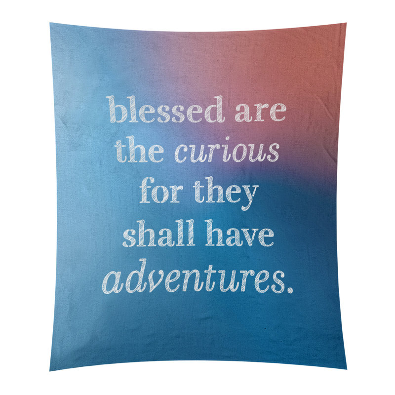 Tapisserie citation de polyester, H 27,5 po x l 37,5 po, Bleu / Rose