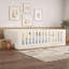 Lit double en bois avec garde-corps-883236423