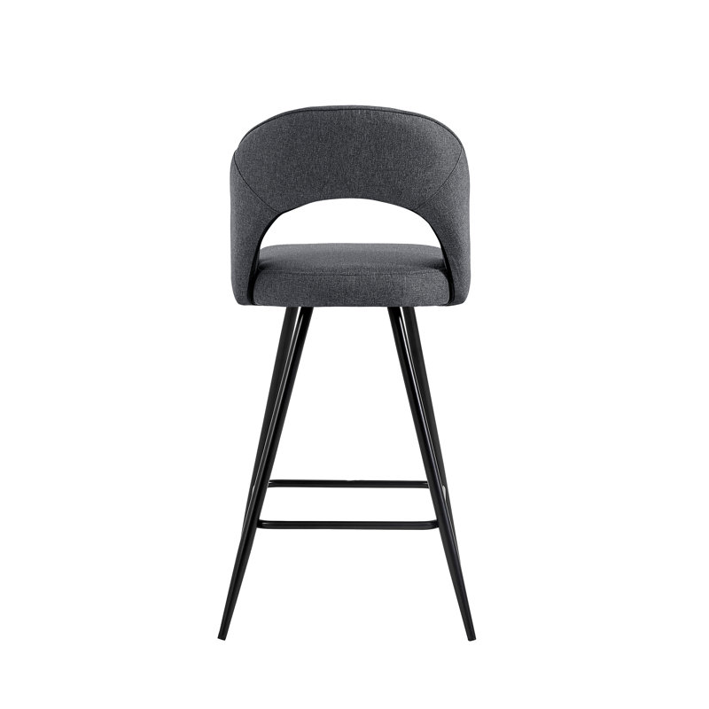 Salvator Counter Stool with Metal Frame, Dark Grey/Black