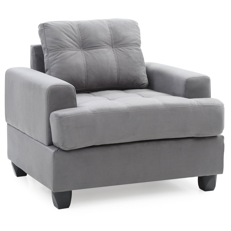 Baerman Upholstered Chair And A Half, Gray Faux Leather