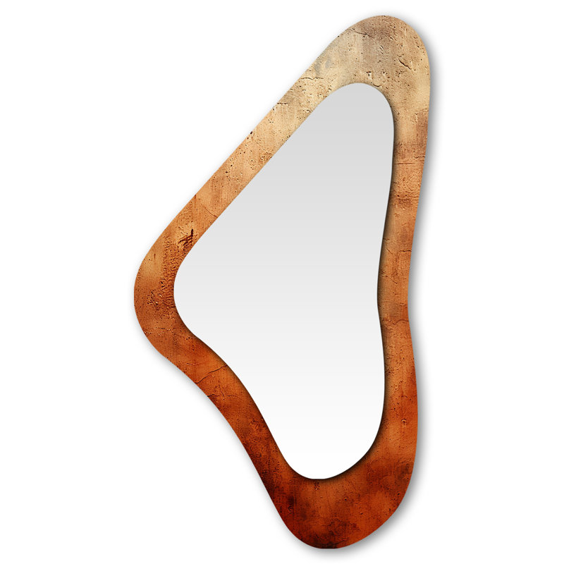 Orange Abstract Fire Chaos Art I - Abstract Painting Asymmetrical Shapes - Modern Large Wall Mirror