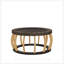 Table basse ronde vintage en bois massif de rotin, pieds boho courbés pour la salle à manger et le salon, brun-129149183