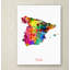 « spain aquarelle map », reproduction d’impression sur toile tendue-15723096