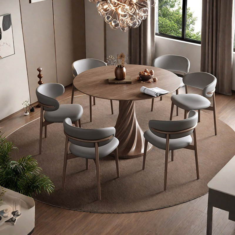 Vintage Round Dining Table, 29.52"H x 51.18"L x 51.18"W