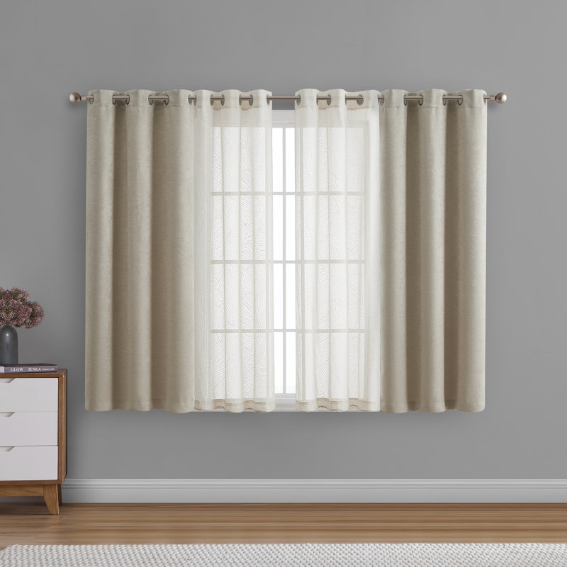 Paire de rideaux obscurcissant avec œillets Hudson, Taupe, L 38 po x L 63 po