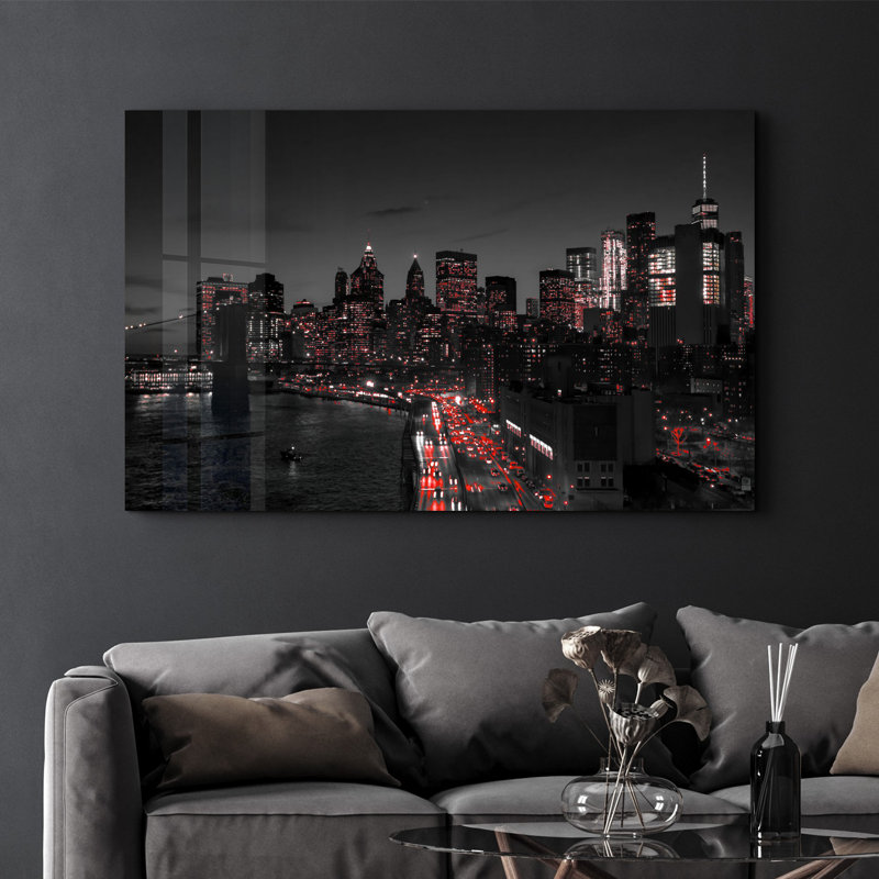 Peinture murale élégante en verre trempé Lekeya, 13,8 x 21,7 pouces | 100% verre trempé, épaisseur: 0,16 pouce | Imprimé UV pour des couleurs éclatantes | Parfait pour la décoration intérieure, le salon et les espaces de bureau