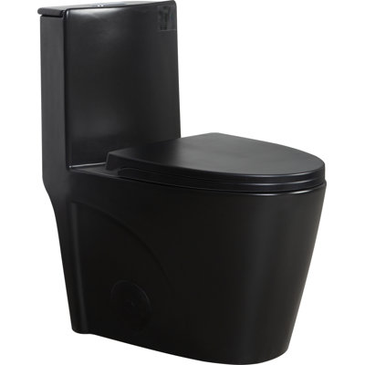 Toilette une pièce 1,1 / 1,60 GPF à double chasse, économiseur d'eau, à hauteur de plancher, siège à fermeture en douceur, siège 1000 po
