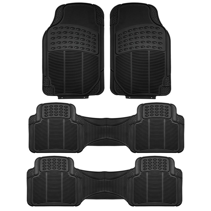 High Quality ClimaProof Trimmable Non-Slip Vinyl Floor Mats Full Set, Black