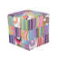 40cm Wide Square Floral Cube Ottoman