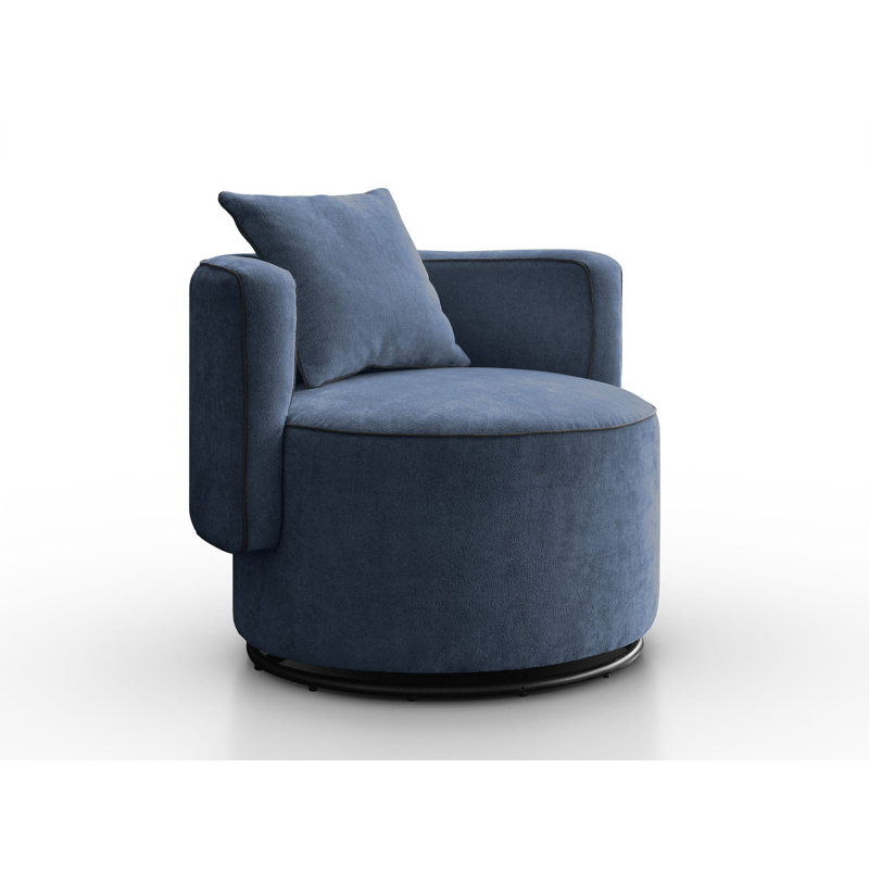 Bernella Upholstered Swivel Armchair, Blue