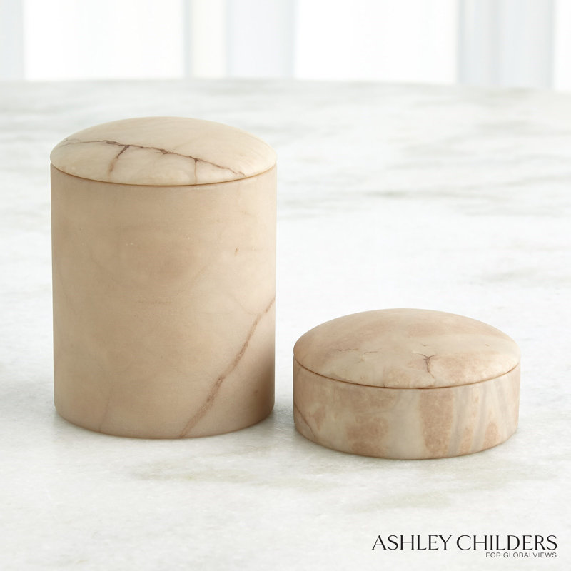 Gala Alabaster Canister-Short, Beige
