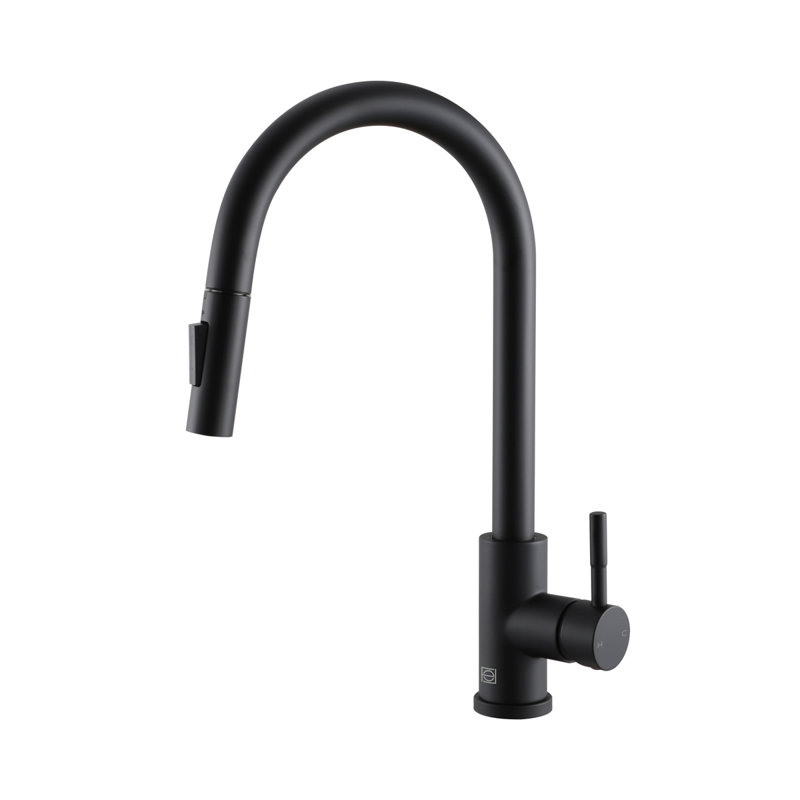 Elegant Home Living Jack Pull Down Spray Kitchen Faucet, Matte Black