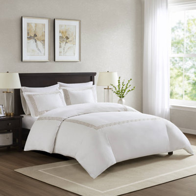Ensemble de housse de couette en satin de coton 3 pièces Nile